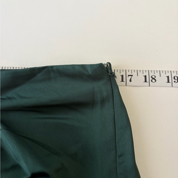 NWT Blu Pepper Forest Green Ruched Satin Pencil Maxi Skirt Size XL Wedding Guest - Picture 13 of 16